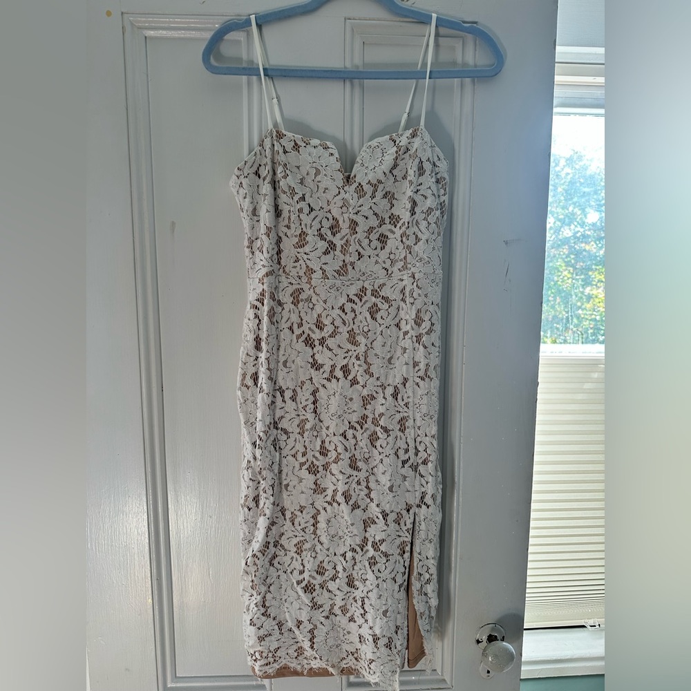 Lulus White Crochet Lace Bodycon Mini Dress